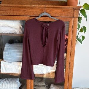 American Eagle Outfitters Maroon Long Sleeve Top